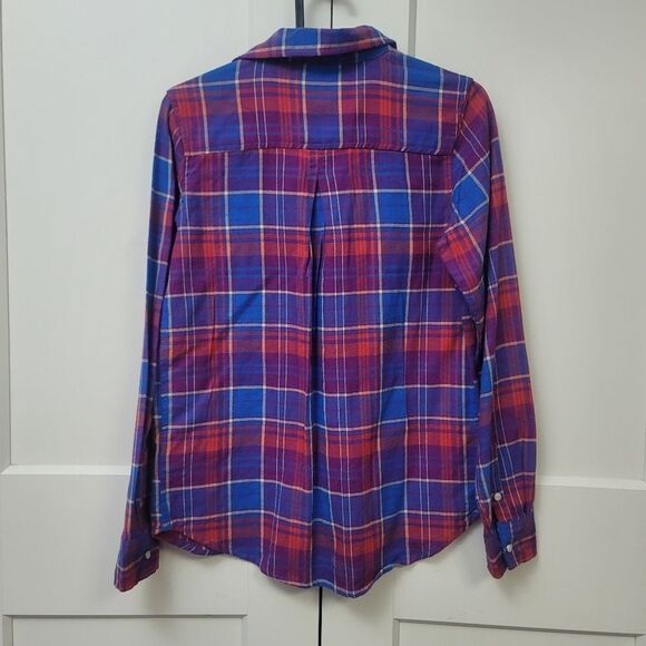 Tractr girls plaid flannel long sleeve snap button top, large 14/16 - Picture 7 of 7